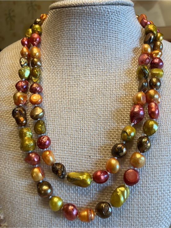 Jewelry - FRESH WATER PEARL NECKLACE IN MULTI-COLOR AUTUMN SHADES
